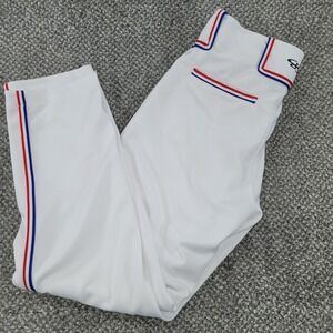 Boombah Mens Baseball Pants White Red Blue Piping Softball Size 30x28